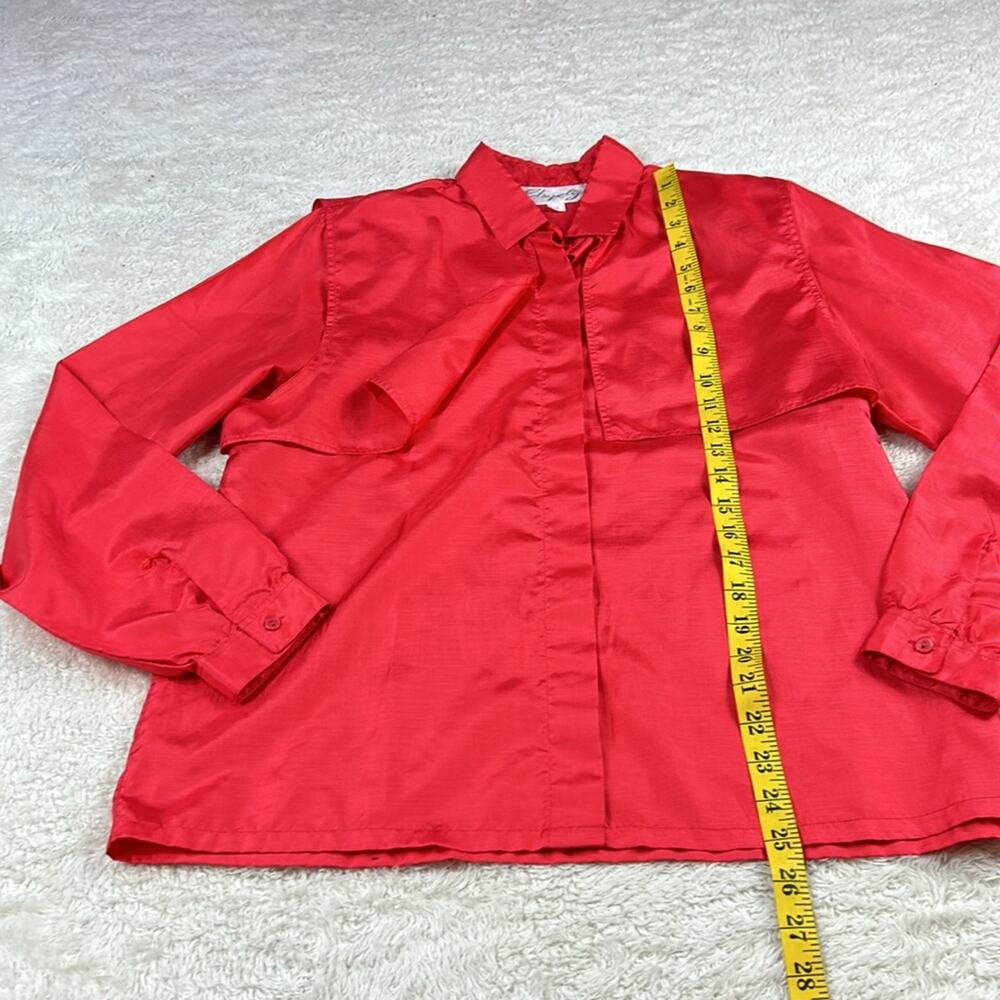 Vintage 80s 90s Shapely‎ Boxy red button down blouse, size 14 - Picture 4 of 9